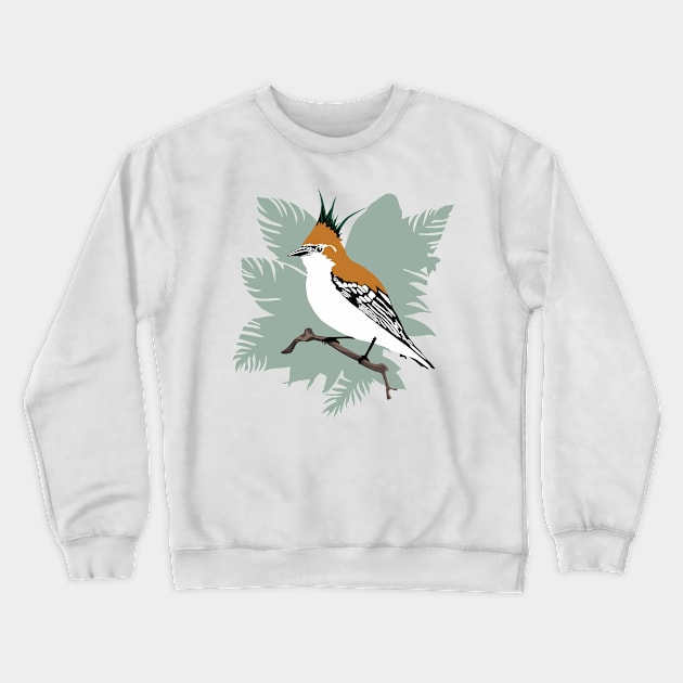 White Collared Monarch bird Design Crewneck Sweatshirt by PasifikTee